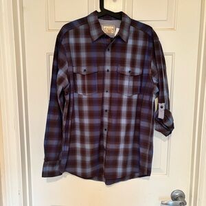 Italina Men's Purple and Blue Plaid Shirt